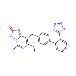 CCc1nc(C)n2[nH]c(=O)nc2c1Cc1ccc(-c2ccccc2-c2nnn[nH]2)cc1 ZINC000013737974