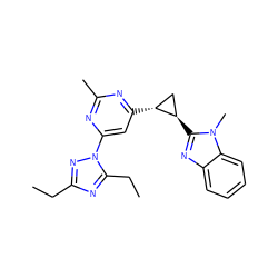 CCc1nc(CC)n(-c2cc([C@@H]3C[C@H]3c3nc4ccccc4n3C)nc(C)n2)n1 ZINC000142996719