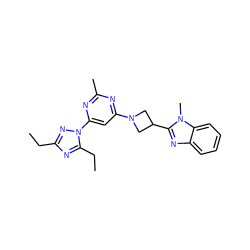 CCc1nc(CC)n(-c2cc(N3CC(c4nc5ccccc5n4C)C3)nc(C)n2)n1 ZINC000143097690