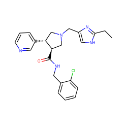 CCc1nc(CN2C[C@@H](C(=O)NCc3ccccc3Cl)[C@H](c3cccnc3)C2)c[nH]1 ZINC000103255107