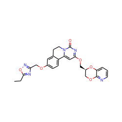 CCc1nc(COc2ccc3c(c2)CCn2c-3cc(OC[C@@H]3COc4ncccc4O3)nc2=O)no1 ZINC000220155011