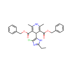 CCc1nc(Cl)c(C2C(C(=O)OCc3ccccc3)=C(C)NC(C)=C2C(=O)OCc2ccccc2)[nH]1 ZINC000035835950