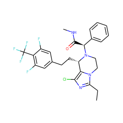 CCc1nc(Cl)c2n1CCN([C@@H](C(=O)NC)c1ccccc1)[C@H]2CCc1cc(F)c(C(F)(F)F)c(F)c1 ZINC000096272292