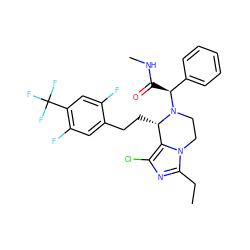 CCc1nc(Cl)c2n1CCN([C@@H](C(=O)NC)c1ccccc1)[C@H]2CCc1cc(F)c(C(F)(F)F)cc1F ZINC000096272293