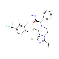 CCc1nc(Cl)c2n1CCN([C@@H](C(=O)NC)c1ccccc1)[C@H]2CCc1ccc(C(F)(F)F)c(F)c1F ZINC000096272294