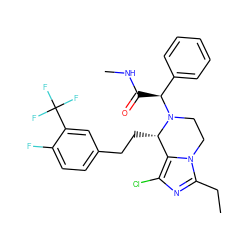 CCc1nc(Cl)c2n1CCN([C@@H](C(=O)NC)c1ccccc1)[C@H]2CCc1ccc(F)c(C(F)(F)F)c1 ZINC000096272290