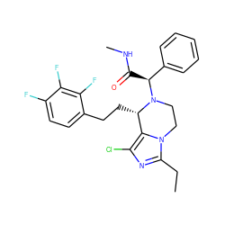 CCc1nc(Cl)c2n1CCN([C@@H](C(=O)NC)c1ccccc1)[C@H]2CCc1ccc(F)c(F)c1F ZINC000096272291