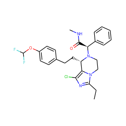 CCc1nc(Cl)c2n1CCN([C@@H](C(=O)NC)c1ccccc1)[C@H]2CCc1ccc(OC(F)F)cc1 ZINC000096272300