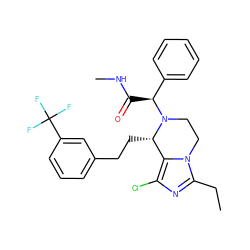 CCc1nc(Cl)c2n1CCN([C@@H](C(=O)NC)c1ccccc1)[C@H]2CCc1cccc(C(F)(F)F)c1 ZINC000096272304