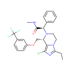 CCc1nc(Cl)c2n1CCN([C@@H](C(=O)NC)c1ccccc1)[C@H]2COc1cccc(C(F)(F)F)c1 ZINC000096272302