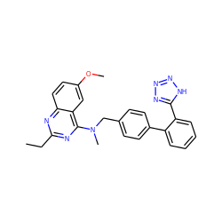 CCc1nc(N(C)Cc2ccc(-c3ccccc3-c3nnn[nH]3)cc2)c2cc(OC)ccc2n1 ZINC000029468003