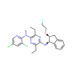 CCc1nc(N(C)c2ncc(Cl)cc2Cl)c(CC)nc1N[C@@H]1c2ccccc2C[C@@H]1OCCF ZINC000028956515