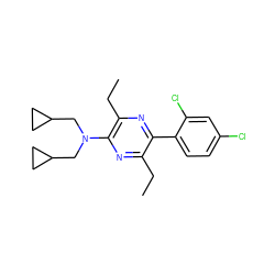 CCc1nc(N(CC2CC2)CC2CC2)c(CC)nc1-c1ccc(Cl)cc1Cl ZINC000072175117