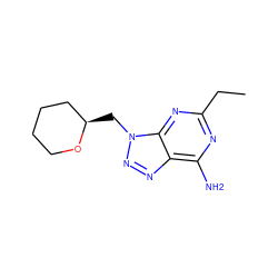 CCc1nc(N)c2nnn(C[C@@H]3CCCCO3)c2n1 ZINC000084729748