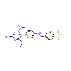 CCc1nc(N)nc(N(C)C)c1-c1ccc(NCc2ccc(S(C)(=O)=O)cc2)cc1 ZINC000036349172