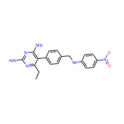 CCc1nc(N)nc(N)c1-c1ccc(CNc2ccc([N+](=O)[O-])cc2)cc1 ZINC000013686054