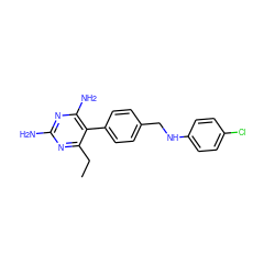 CCc1nc(N)nc(N)c1-c1ccc(CNc2ccc(Cl)cc2)cc1 ZINC000013686062