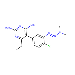 CCc1nc(N)nc(N)c1-c1ccc(Cl)c(/N=N/N(C)C)c1 ZINC000001574819