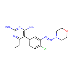 CCc1nc(N)nc(N)c1-c1ccc(Cl)c(/N=N/N2CCOCC2)c1 ZINC000013471962