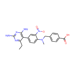 CCc1nc(N)nc(N)c1-c1ccc(N(C)Cc2ccc(C(=O)O)cc2)c([N+](=O)[O-])c1 ZINC000013765343