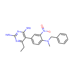 CCc1nc(N)nc(N)c1-c1ccc(N(C)Cc2ccccc2)c([N+](=O)[O-])c1 ZINC000003777839