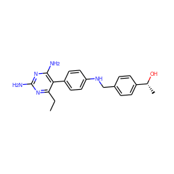 CCc1nc(N)nc(N)c1-c1ccc(NCc2ccc([C@@H](C)O)cc2)cc1 ZINC000013685953