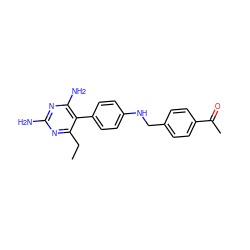 CCc1nc(N)nc(N)c1-c1ccc(NCc2ccc(C(C)=O)cc2)cc1 ZINC000013685946