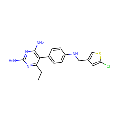 CCc1nc(N)nc(N)c1-c1ccc(NCc2csc(Cl)c2)cc1 ZINC000013685971