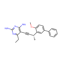 CCc1nc(N)nc(N)c1C#C[C@@H](C)c1cc(-c2ccccc2)ccc1OC ZINC000169707624