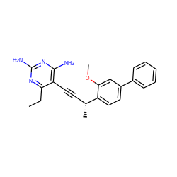 CCc1nc(N)nc(N)c1C#C[C@@H](C)c1ccc(-c2ccccc2)cc1OC ZINC000169307121