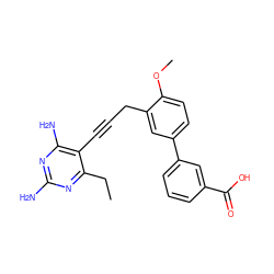 CCc1nc(N)nc(N)c1C#CCc1cc(-c2cccc(C(=O)O)c2)ccc1OC ZINC000653816487