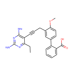 CCc1nc(N)nc(N)c1C#CCc1cc(-c2ccccc2C(=O)O)ccc1OC ZINC000653816414