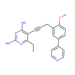 CCc1nc(N)nc(N)c1C#CCc1cc(-c2ccncc2)ccc1OC ZINC000095921195