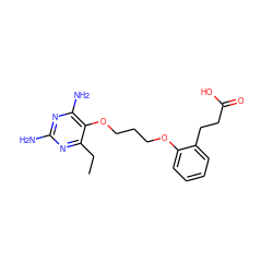 CCc1nc(N)nc(N)c1OCCCOc1ccccc1CCC(=O)O ZINC000095921197