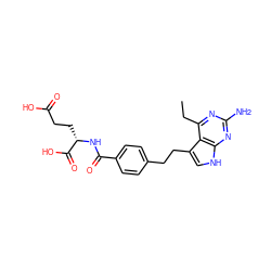 CCc1nc(N)nc2[nH]cc(CCc3ccc(C(=O)N[C@@H](CCC(=O)O)C(=O)O)cc3)c12 ZINC000001553987