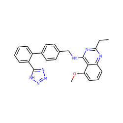 CCc1nc(NCc2ccc(-c3ccccc3-c3nnn[nH]3)cc2)c2c(OC)cccc2n1 ZINC000029466050