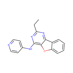 CCc1nc(Nc2ccncc2)c2oc3ccccc3c2n1 ZINC000084459698