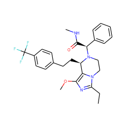 CCc1nc(OC)c2n1CCN([C@@H](C(=O)NC)c1ccccc1)[C@@H]2CCc1ccc(C(F)(F)F)cc1 ZINC000095604995