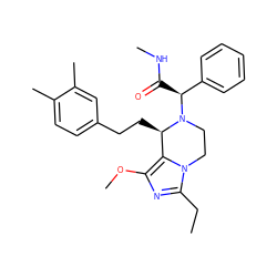 CCc1nc(OC)c2n1CCN([C@@H](C(=O)NC)c1ccccc1)[C@@H]2CCc1ccc(C)c(C)c1 ZINC000040393350