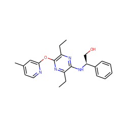 CCc1nc(Oc2cc(C)ccn2)c(CC)nc1N[C@@H](CO)c1ccccc1 ZINC000028956325