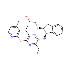 CCc1nc(Oc2cc(C)ccn2)c(CC)nc1N[C@@H]1c2ccccc2C[C@@H]1OCCO ZINC000028956457