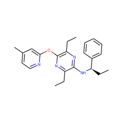 CCc1nc(Oc2cc(C)ccn2)c(CC)nc1N[C@H](CC)c1ccccc1 ZINC000028956226