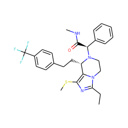 CCc1nc(SC)c2n1CCN([C@@H](C(=O)NC)c1ccccc1)[C@H]2CCc1ccc(C(F)(F)F)cc1 ZINC000095605065