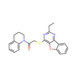 CCc1nc(SCC(=O)N2CCCc3ccccc32)c2oc3ccccc3c2n1 ZINC000005477767