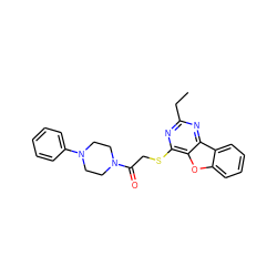 CCc1nc(SCC(=O)N2CCN(c3ccccc3)CC2)c2oc3ccccc3c2n1 ZINC000008666161