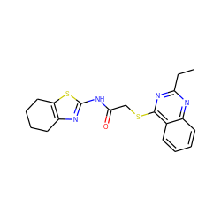 CCc1nc(SCC(=O)Nc2nc3c(s2)CCCC3)c2ccccc2n1 ZINC000001332551