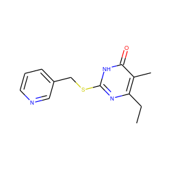 CCc1nc(SCc2cccnc2)[nH]c(=O)c1C ZINC000004858523