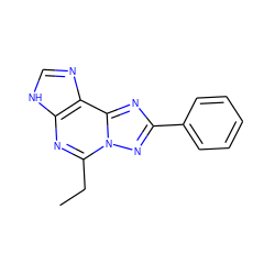 CCc1nc2[nH]cnc2c2nc(-c3ccccc3)nn12 ZINC000013475503