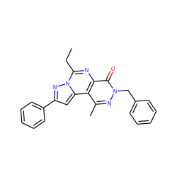 CCc1nc2c(=O)n(Cc3ccccc3)nc(C)c2c2cc(-c3ccccc3)nn12 ZINC000036242954