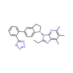 CCc1nc2c(C)c(C)c(C)nc2n1[C@H]1CCc2cc(-c3ccccc3-c3nnn[nH]3)ccc21 ZINC000072109927